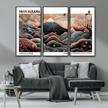 63125329-MGV-CV-36X24-Japanese Mt Fuji Wall Art – Surreal Ukiyo e Style Cherry Blossom Poster, Swirling Cloud Landscape Print, Modern Oriental Asian