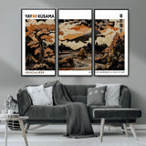 96372548-MGV-CV-36X24-Japanese Landscape Wall Art Print – Mt. Fuji Poster with Bonsai Tree & River, Ukiyo-e Inspired Modern Japanese Artwork, Autumn