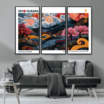 43879290-MGV-CV-36X24-Japanese Abstract Wall Art – Mount Fuji Cherry Blossom Canvas Print, Modern Asian Inspired Landscape Decor for Living Room,