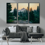 66397982-MGV-CV-36X24-Mountain Landscape Wall Art Canvas Print, Framed Forest Serenity Art Picture Print, Mountain Landscape Perfect Rustic Wilderness
