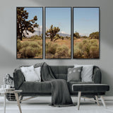 16114018-MGV-CV-36X24-Joshua Tree Wall Art Canvas Print, Framed Desert Landscape Art Picture Print, Mountain Horizon Perfect Southwestern Boho Decor