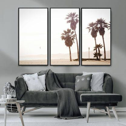48255923-MGV-CV-36X24-Coastal Light Wall Art Canvas Print, Framed Relaxing Shoreline Art Picture Print, Minimalist Ocean Perfect Tropical Serenity Decor