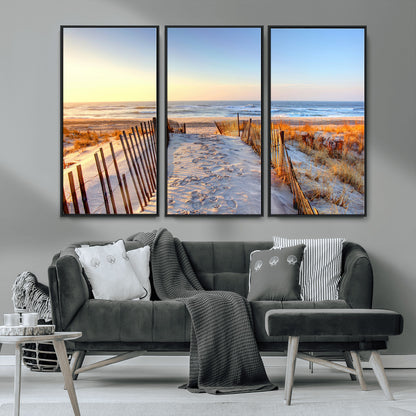 73351887-MGV-CV-36X24-Ocean Sunset Wall Art Wall Art Canvas Print, Framed Nautical Photography Art Picture Print, Summer Beach House Decor Perfect