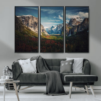 15244033-MGV-CV-36X24-Yosemite National Wall Art Canvas Print, Framed Mountain Landscape Art Picture Print, El Capitan Perfect Rustic Farmhouse Decor
