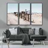 54616109-MGV-CV-36X24-Desert Mailboxes Wall Art – Rustic Rural Roadside Photography Canvas Print, American Southwest Landscape Home Decor for Living