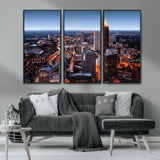 81886632-MGV-CV-36X24-Atlanta Skyline Wall Art – Vibrant City Lights Canvas Print, Modern Urban Cityscape Decor for Living Room, Office, or Apartment