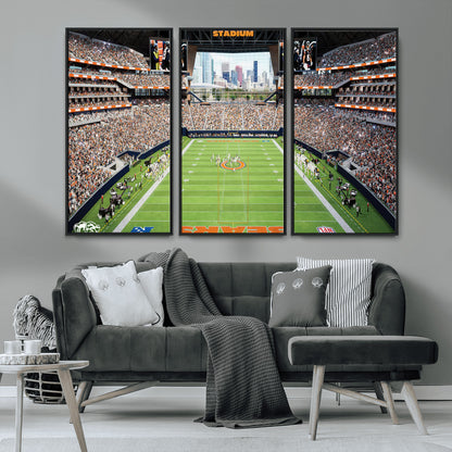 76935553-MGV-CV-36X24-Football Stadium Wall Art – Panoramic Game Day Canvas Print, Sports Decor for Man Cave, Office, Bar, or Living Room
