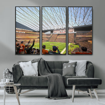 81960112-MGV-CV-36X24-Futuristic Football Stadium Wall Art – Modern Dome Arena Canvas Print, Chicago Bears Concept Design Sports Decor for Man Cave or