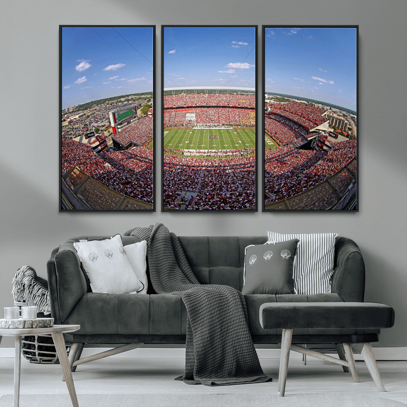 29492070-MGV-CV-36X24-Stadium Wall Art – Panoramic College Football Canvas Print, Game Day Crowd and Field Scene, Sports Photography Decor for Office,