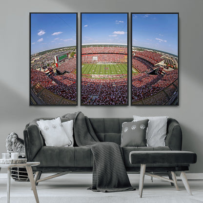 29492070-MGV-CV-36X24-Stadium Wall Art – Panoramic College Football Canvas Print, Game Day Crowd and Field Scene, Sports Photography Decor for Office,