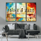 YKE34632598CR-MGV-CV-36X24-Abstract Last Supper with Apostles Wall Art Canvas Print