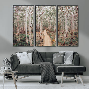 24760563-MGV-CV-36X24-Forest Wall Art – Tranquil Woodland Path Canvas Print, Scenic Nature Photography Decor for Bedroom, Living Room, Office, Cabin or