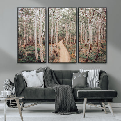 24760563-MGV-CV-36X24-Forest Wall Art – Tranquil Woodland Path Canvas Print, Scenic Nature Photography Decor for Bedroom, Living Room, Office, Cabin or