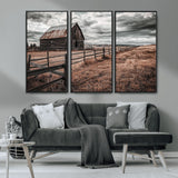 70676381-MGV-CV-36X24-Rustic Barn Wall Art – Weathered Farmhouse Canvas Print, Country Landscape Photography Decor for Bedroom, Living Room, Office,