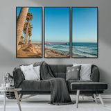 92568259-MGV-FC-48X32-3P_Black-California Beach Wall Art – Palm Tree Pier Canvas Print, Coastal Ocean Photography Seaside Decor for Living Room, Bedroom, Office,
