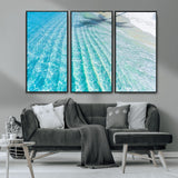 17528159-MGV-CV-36X24-Tropical Ocean Wall Art – Turquoise Water Canvas Print, Crystal Clear Beach Waves Photography Coastal Decor for Living Room,