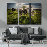 67277447-MGV-CV-36X24-Farmhouse Wall Art – Herd of Cows Canvas Print, Rustic Country Pasture Photography Decor for Bedroom, Living Room, Office, Ranch,