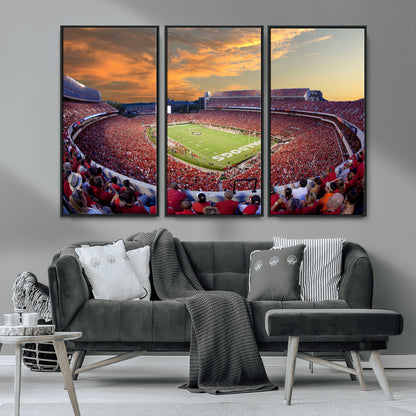 73680988-MGV-CV-36X24-Sanford Stadium Wall Art – Georgia Bulldogs Football Sunset Game Canvas Print, College Sports Decor for Man Cave, Bar, Office, or