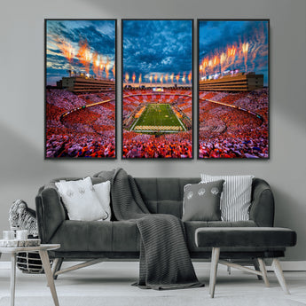 94266219-MGV-CV-36X24-Neyland Stadium Wall Art – Tennessee Volunteers Checkerboard Game Day Canvas Print, College Football Fireworks Decor for Man Cave
