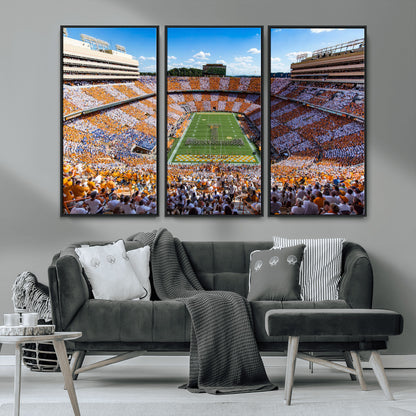 77097951-MGV-CV-36X24-Neyland Stadium Wall Art – Panoramic Tennessee Volunteers Football Field Canvas Print, Game Day Decor for Office, Man Cave, Living