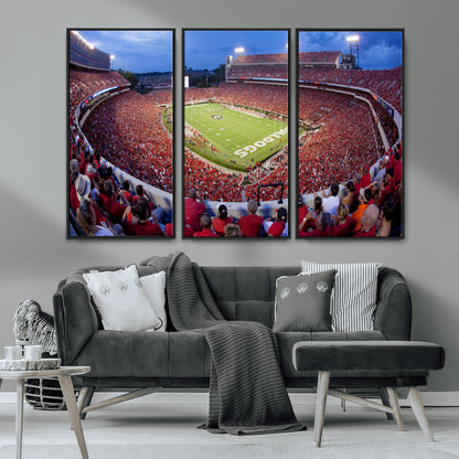 10244378-MGV-CV-36X24-Sanford Stadium Wall Art – Panoramic Georgia Bulldogs Day Game Football Canvas Print, Game Day Crowd Sports Decor for Office, Man
