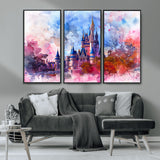 15129-MGV-CV-36X24-Disney Castle Wall Art Canvas Print, Framed Cinderella Palace Art Picture Print, Fantasy Kingdom Perfect Whimsical Fairytale Decor