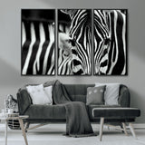 43631-MGV-CV-36X24-Black and White Zebra Wall Art – Modern Animal Print Canvas Artwork for Living Room, Bedroom, or Office Decor