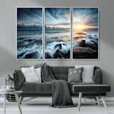 33428-MGV-CV-36X24-Ocean Sunrise Wall Art – Serene Seascape Canvas Print, Coastal Home or Office Decor, Perfect for Living Room, Bedroom, or Study