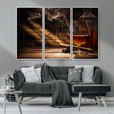 92305-MGV-CV-36X24-Whiskey & Cigar Wall Art – Moody Whiskey and Cigar Canvas Print, Sophisticated Bar or Home Lounge Decor for Office, Man Cave or
