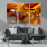 18250-MGV-FC-48X32-3P_White-Whiskey Pour Wall Art – Captivating Whiskey Splash Canvas Print, Elegant Bar or Home Lounge Decor for Office, Man Cave or Living