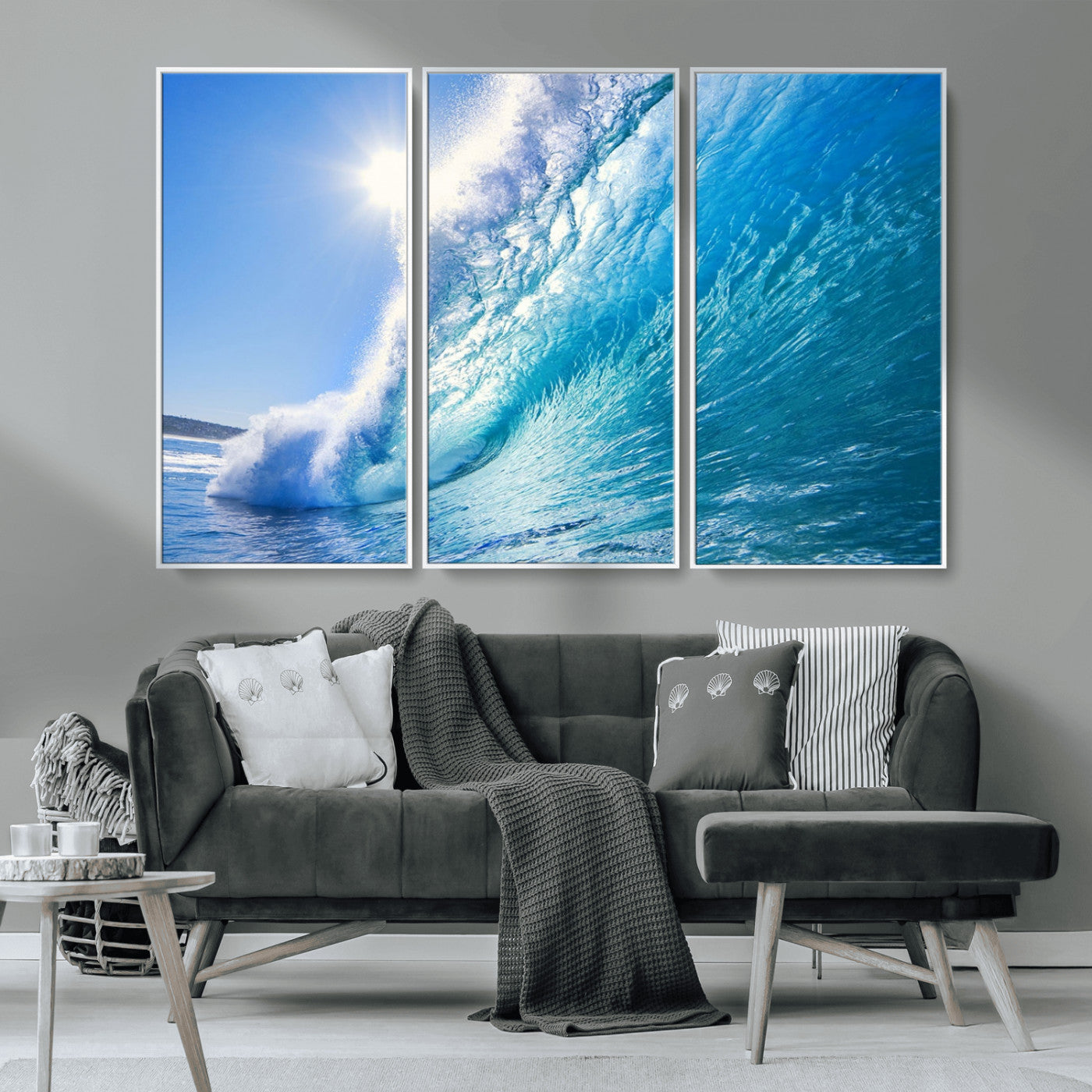 37494-MGV-CV-36X24-Ocean Wave Canvas Art – Stunning Blue Wave Photography, Coastal Wall Decor for Living Room, Bedroom or Office
