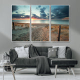 25788-MGV-CV-36X24-Sunset Beach Path Wall Art – Scenic Coastal Dunes and Ocean Canvas Print, Tranquil Seaside Landscape Decor for Living Room or