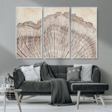 67528-MGV-CV-36X24-Wood Ring Wall Art Canvas Print, Framed Tree Ring Art Picture Print, Rustic Tree Ring Perfect Neutral Boho Decor Artwork