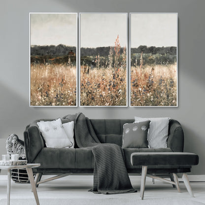 46308-MGV-CV-36X24-Wildflower Field Wall Art – Rustic Meadow Landscape Canvas Print, Country Nature Decor for Living Room, Bedroom or Farmhouse