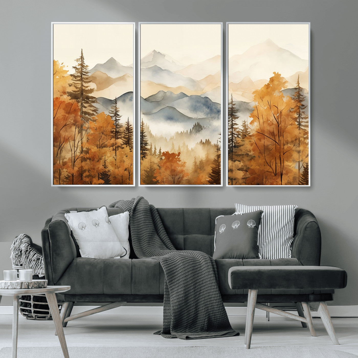 72950-MGV-CV-36X24-Autumn Mountain Forest Wall Art – Golden Fall Landscape Canvas Print, Nature-Inspired Home Decor for Living Room, Bedroom or