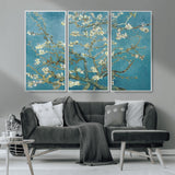 65607-MGV-CV-36X24-Almond Blossom Wall Art – Van Gogh Blue Floral Canvas Print, Elegant Impressionist Painting Decor for Living Room, Bedroom or