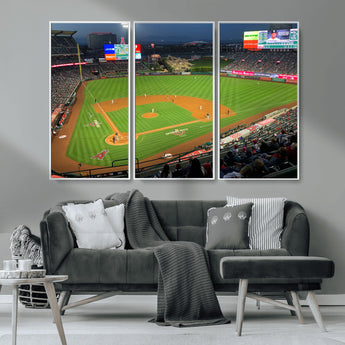 93707-MGV-CV-36X24-Los Angeles Stadium Wall Art Canvas Print, Framed Angel Stadium Field Art Picture Print, Anaheim Stadium Perfect Sports Room Decor