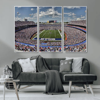 76491-MGV-CV-36X24-Buffalo Bills Stadium Wall Art Canvas Print, Framed Bills Stadium Art Picture Print, Highmark Stadium Perfect Sport Room Decor