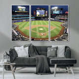 87666-MGV-CV-36X24-City Field Stadium Wall Art Canvas Print, Framed New York Stadium Art Picture Print, Citi Field Stadium Perfect Sport Room Decor