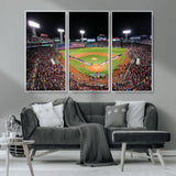 47365-MGV-CV-36X24-Fenway Park Stadium Wall Art Canvas Print, Framed Boston Baseball Stadium Art Picture Print, MLB Stadium Field Perfect Sport Room