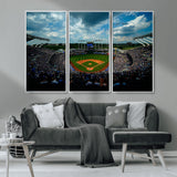 37127-MGV-CV-36X24-Kauffman Stadium Wall Art Canvas Print, Framed Kansas City Royals Field Art Picture Print, Baseball Stadium Perfect Sport Room