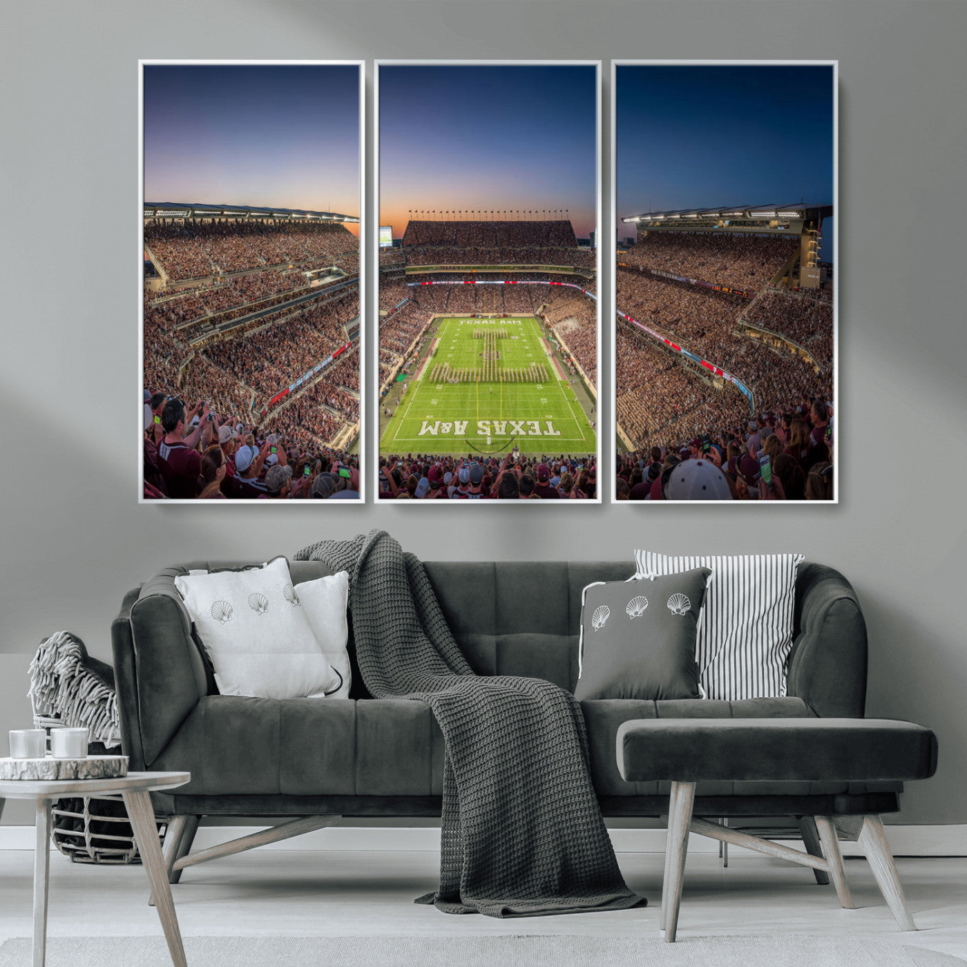17421-MGV-CV-36X24-Kyle Field Wall Art Canvas Print, Framed Texas Stadium Art Picture Print, Kyle Field Stadium Perfect Sport Room Decor Artwork
