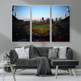 67670-MGV-CV-36X24-PNC Park Stadium Wall Art Canvas Print, Framed Pittsburgh Pirates Stadium Art Picture Print, PNC Park Field Perfect Sport Room