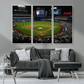 83979-MGV-CV-36X24-RingCentral Coliseum Wall Art Canvas Print, Framed Oakland A's Stadium Art Picture Print, RingCentral Coliseum Field Perfect Sport