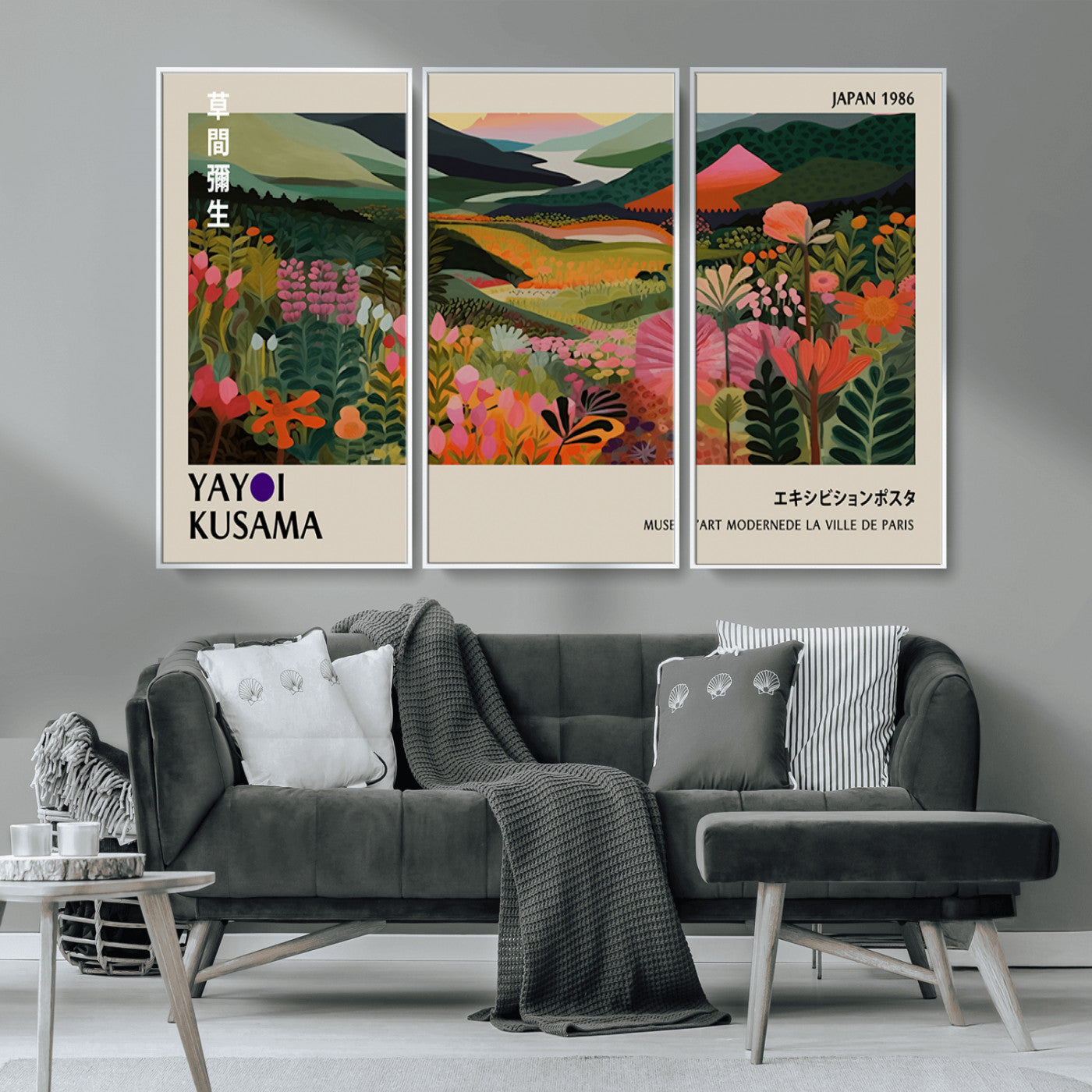 75719-MGV-CV-36X24-Botanical Mountain Valley Wall Art – Panoramic Nature Canvas Print, Vibrant Floral Field Artwork for Living Room, Bedroom, Office,