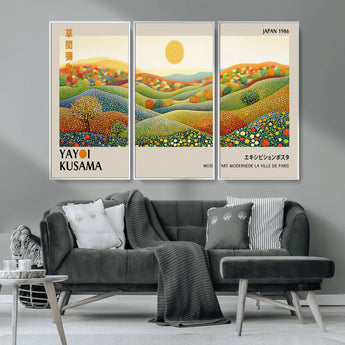 33864-MGV-CV-36X24-Pointillism Yayoi Wall Art Canvas Print, Framed Yayoi Kusama Art Picture Print, Yayoi Kusama Dot Perfect Abstract Nature Decor