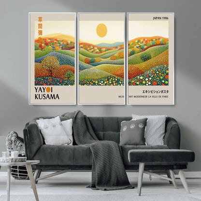 33864-MGV-CV-36X24-Pointillism Yayoi Wall Art Canvas Print, Framed Yayoi Kusama Art Picture Print, Yayoi Kusama Dot Perfect Abstract Nature Decor