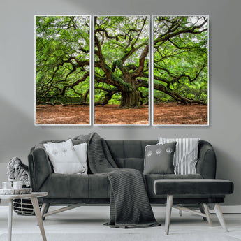 51255351-MGV-CV-36X24-Ancient Tree Wall Art – Majestic Oak Canvas Print, Large Nature Photography, Sacred Forest Landscape Wall Décor, Wisdom Tree