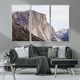 74506434-MGV-CV-36X24-El Capitan Wall Art Canvas Print, Framed Yosemite Cliff Art Picture Print, Sierra Nevada Perfect Sierra Minimalism Decor Artwork