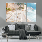 84816639-MGV-CV-36X24-Mediterranean Beach Wall Art Canvas Print, Framed Airy Coastal Art Picture Print, Summer Shore Perfect Coastal Retreat Decor